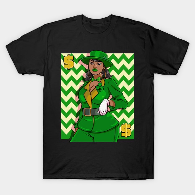 African American Leprechaun St. Patricks Day T-Shirt by Noseking